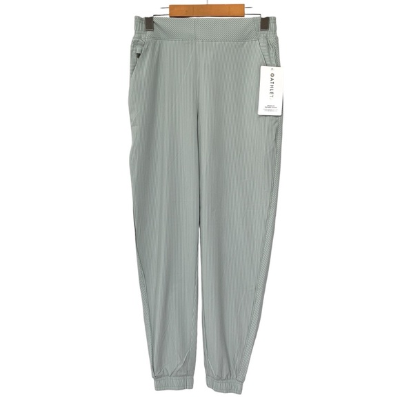 Athleta Pants - Athleta Brooklyn Textured Jogger Pant Womens Size 6 Green Gray Striped